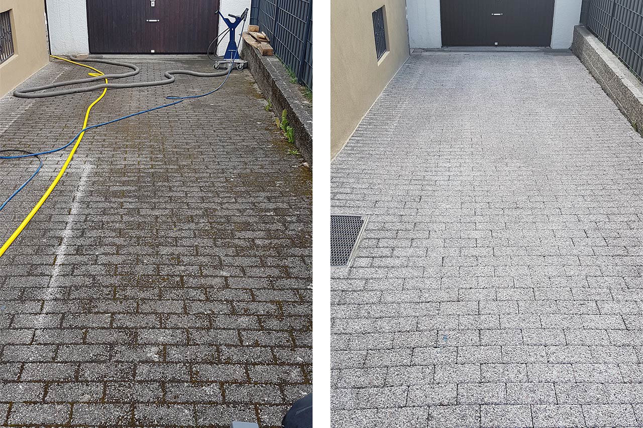 Avant / après nettoyage terrasse